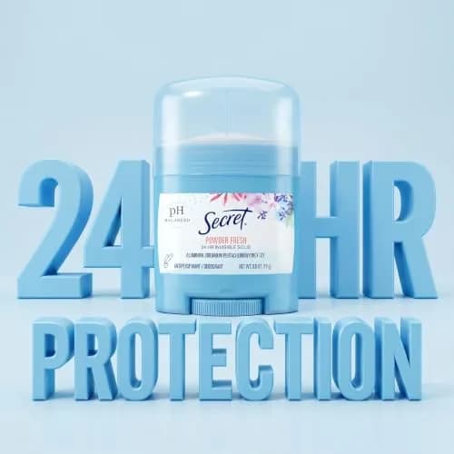 Secret Powder Body Deodorant 0.5 oz | 24hr Sweat & Odor Protection, PH Balanced, Gentle on Skin, Invisible Solid, Travel Size thumbnail 3