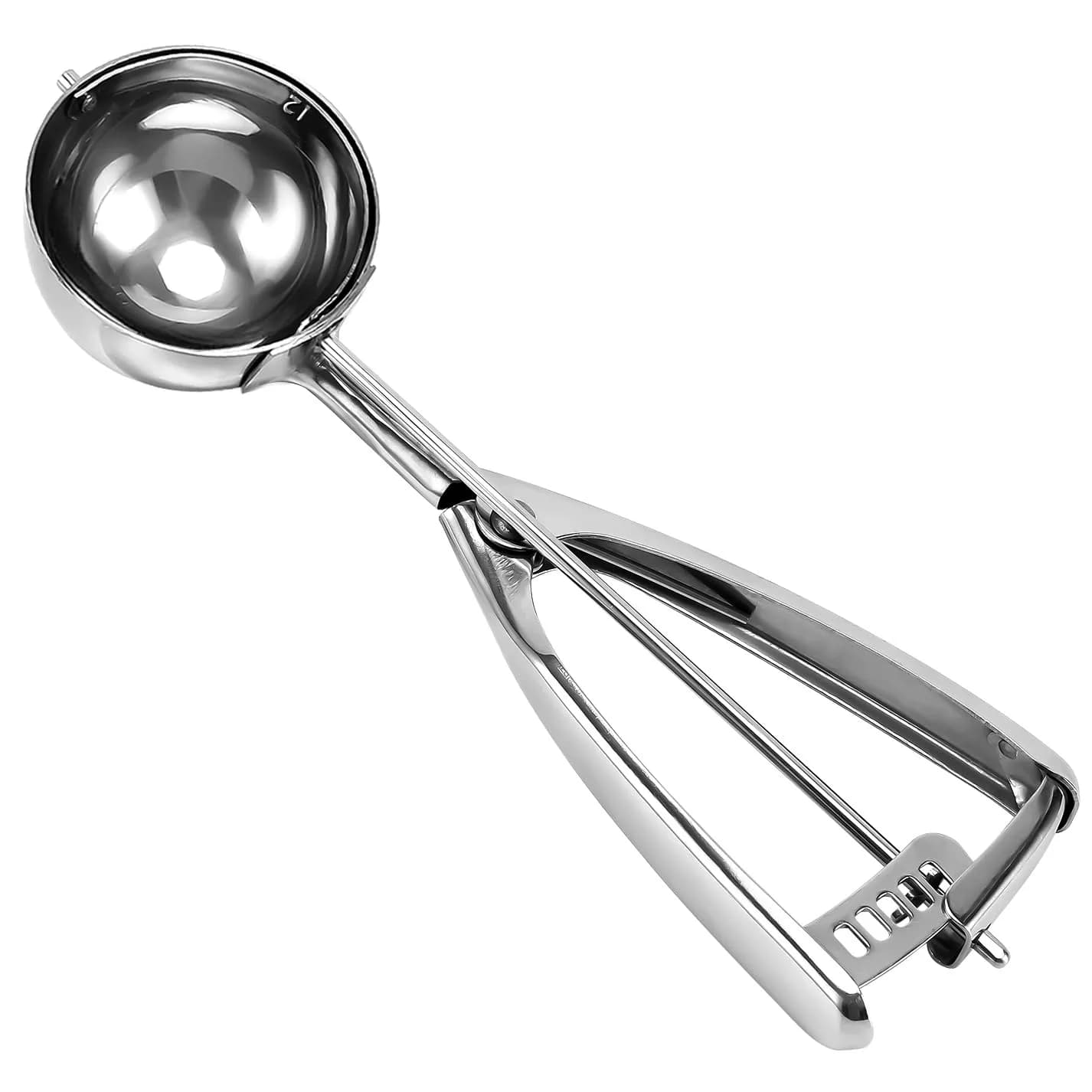 Saebye Large Cookie Scoop 2.7 oz | Food-Grade Stainless Steel, Ergonomic Trigger, 2.5 inch Ball, Dishwasher Safe - main product image