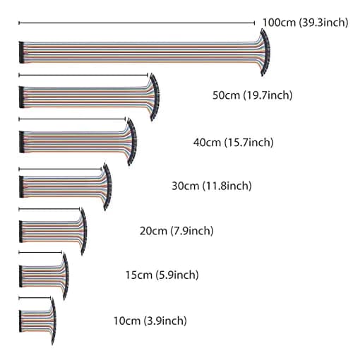 EDGELEC 120pcs 20cm Breadboard Jumper Wires Kit | 2.54mm Pitch Dupont Cables for Electronics Projects thumbnail 7
