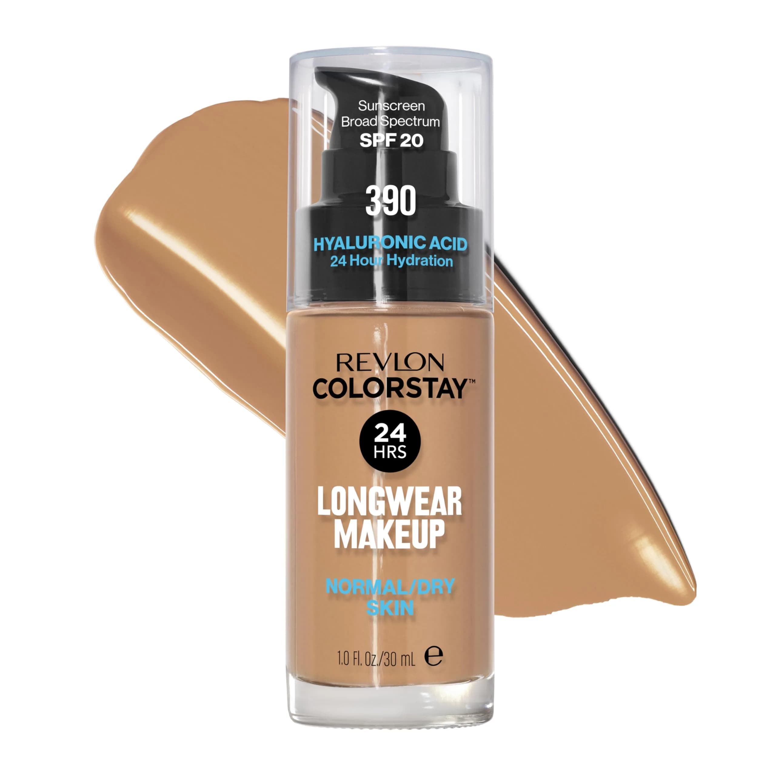Revlon Colorstay Longwear Makeup Normal/Dry, 390 Rich Maple 29.57 ml (1 fl oz) | Flawless 24-Hour Wear with SPF 20