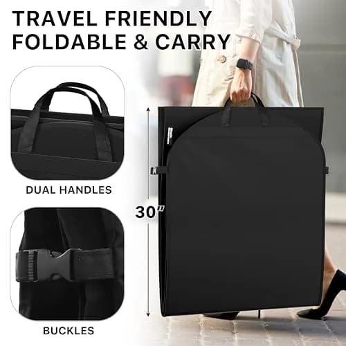 Simple Houseware 60" Travel Garment Bag Heavy Duty Suit Bag | Durable 300D Polyester, Foldable & Breathable thumbnail 5