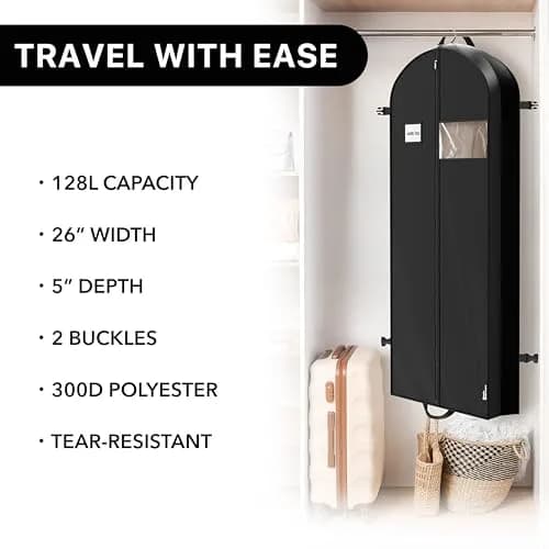 Simple Houseware 60" Travel Garment Bag Heavy Duty Suit Bag | Durable 300D Polyester, Foldable & Breathable thumbnail 6