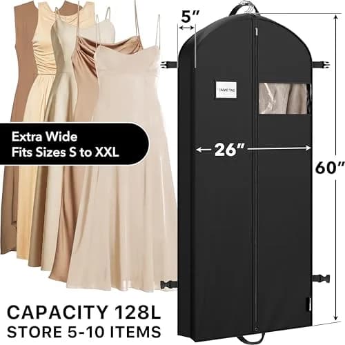 Simple Houseware 60" Travel Garment Bag Heavy Duty Suit Bag | Durable 300D Polyester, Foldable & Breathable thumbnail 2