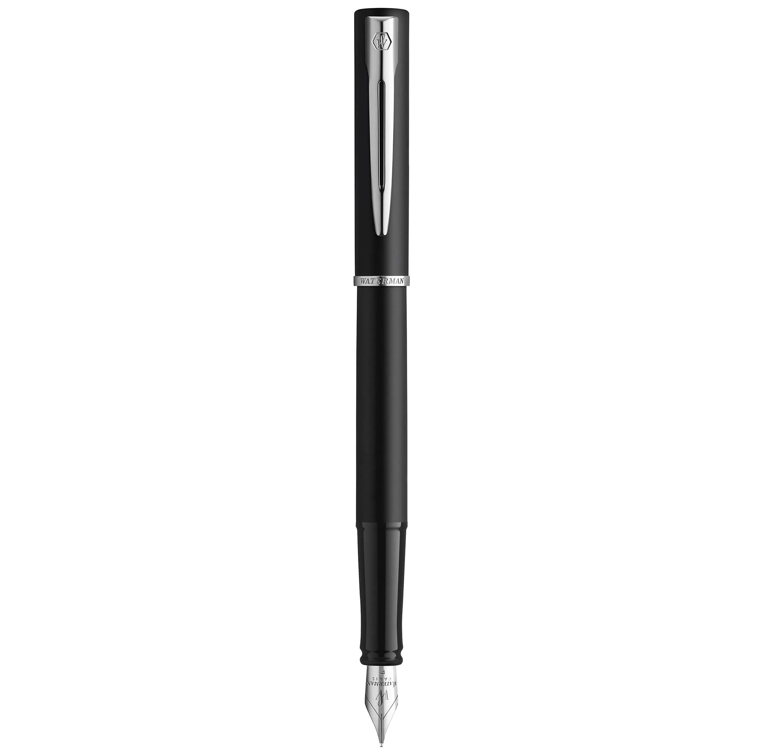 Waterman Allure Fountain Pen, Fine Point, Black Lacquer with Silver Trim | French-Crafted Writing Instrument — Black Lacquer