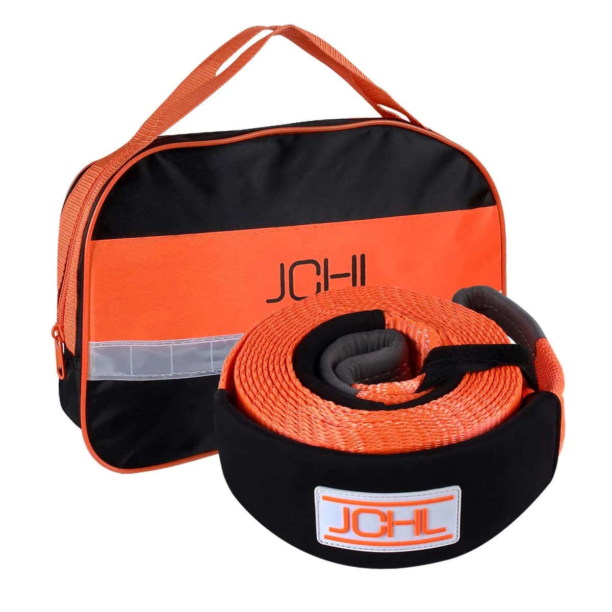 JCHL Nylon Tow Strap with Hooks 2"x20’ (6.1m) — 9072 kg (20,000 lbs) Capacity | Heavy Duty Recovery Rope for Cars, Trucks, SUVs — 3"x20ft Tow Strap
