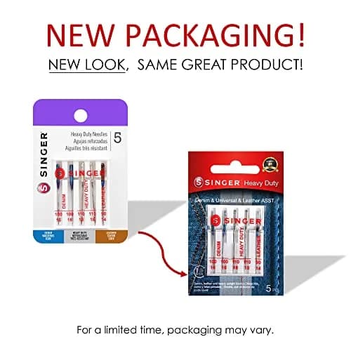 SINGER Universal Heavy Duty Machine Needles - 2 Packs (10 Needles Total) | For Denim, Leather, Heavy Fabrics thumbnail 7