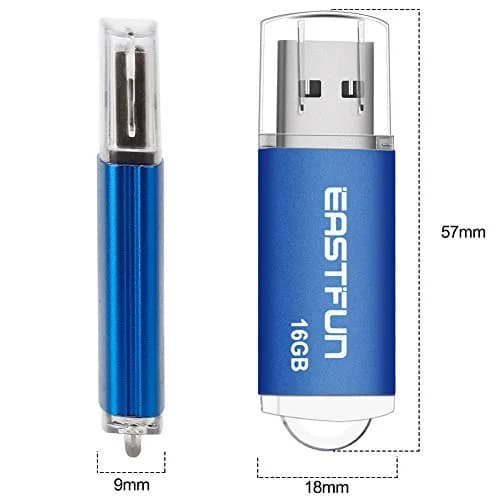 EASTFUN 5 Pack 16GB USB 2.0 Flash Drive with LED Indicator | 5 Colors, Plug & Play, Data Storage & Transfer thumbnail 2