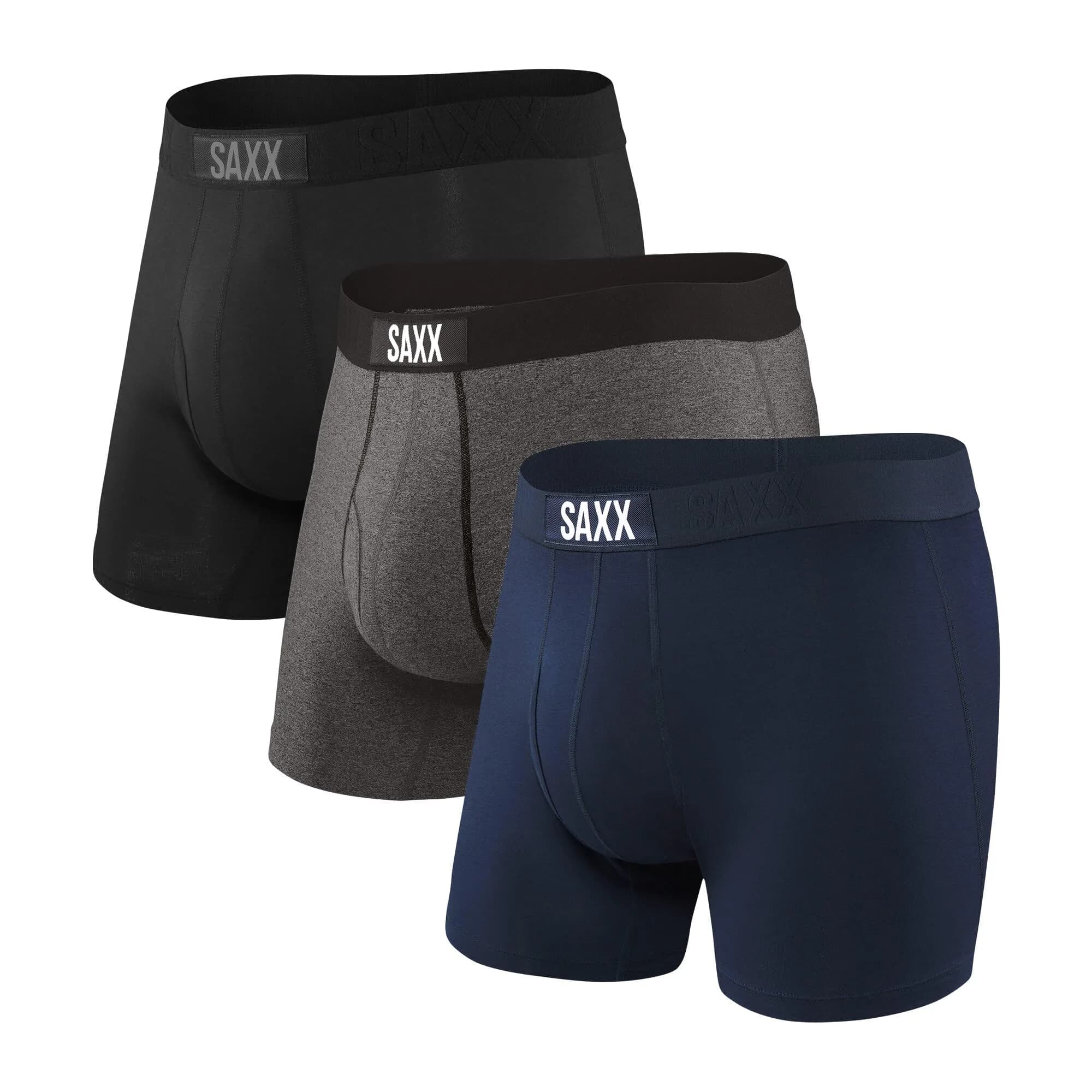SAXX Underwear Co. Men's Ultra Super Soft Boxer Brief Fly 3-Pack | Mid Rise, Relaxed Fit, Medium - main product image