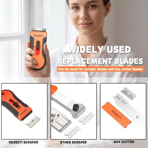 REXBETI 100 Pack Single Edge Razor Blades | Heavy-Duty Steel for Household & Industrial Use thumbnail 5