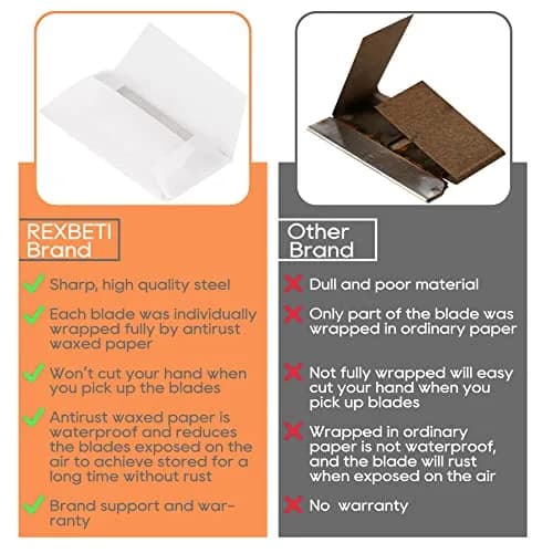 REXBETI 100 Pack Single Edge Razor Blades | Heavy-Duty Steel for Household & Industrial Use thumbnail 8