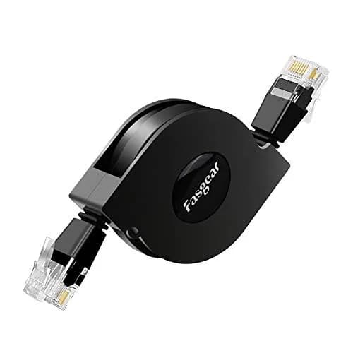 Fasgear Retractable Cat6 Ethernet Cable 1.1m (3.6ft) Black | 10Gbps High-Speed Network Cord thumbnail 1