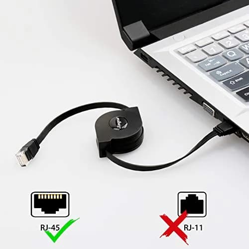 Fasgear Adjustable Cat6 Ethernet Cable 3ft (0.91m) Black | Tangle-Free Retractable LAN Cord thumbnail 6