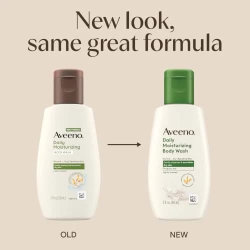 Aveeno Daily Moisturizing Body Wash Lightly Scented 59ml (2 fl. oz) | Prebiotic Oat for Dry Sensitive Skin thumbnail 2