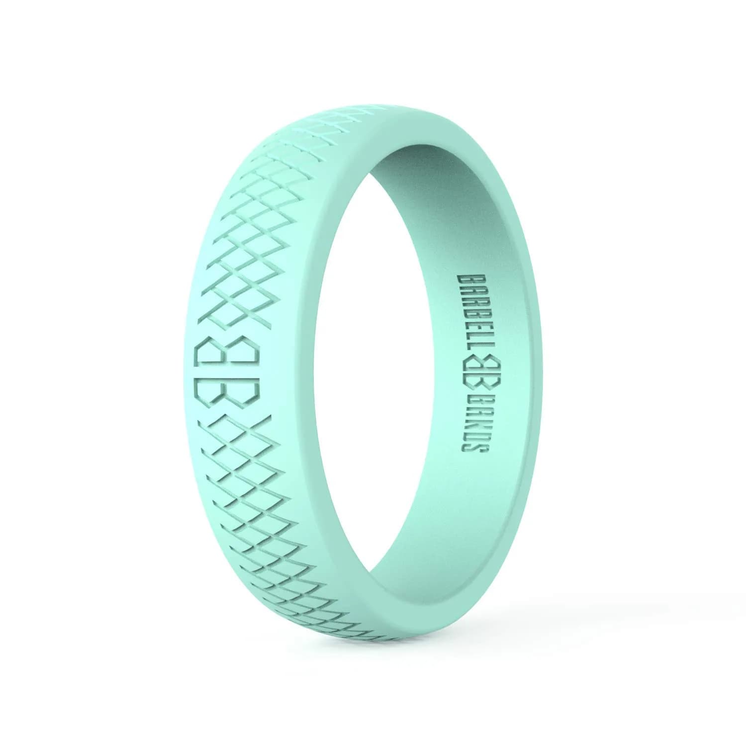Barbell Bands Mint Silicone Wedding Ring | Size 4 (5.5mm Width) | Safe for Fitness & Work