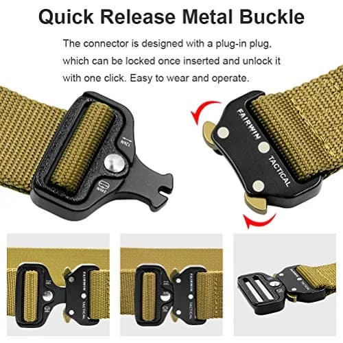 FAIRWIN Men's Tactical Belt 1.5 inch (3.8cm) Rigger Belt with Quick Release Buckle | Heavy Duty Nylon Web Belt for EDC and Outdoor Use thumbnail 4