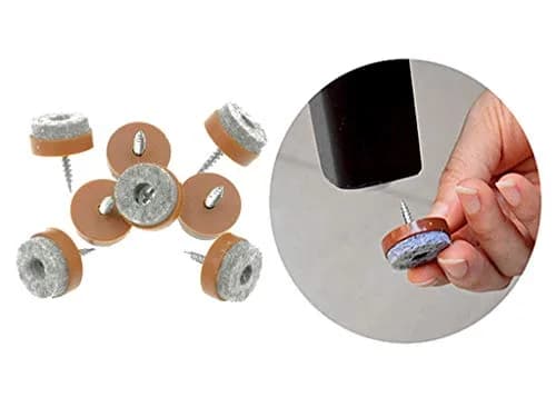 ALIMITOPIA Screw-on Furniture Felt Pads 40pcs | 20mm (0.8") Brown Round Glides for Hardwood Floors thumbnail 5