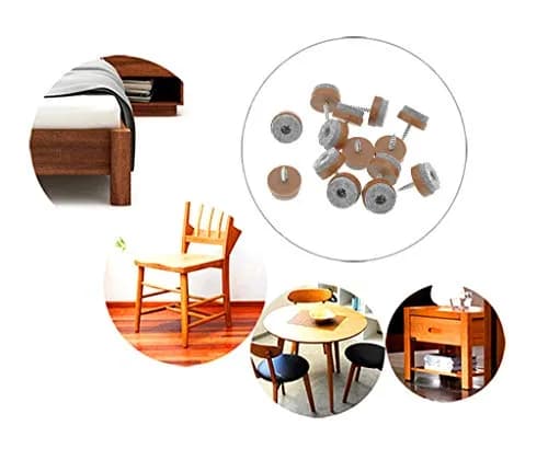 ALIMITOPIA Screw-on Furniture Felt Pads 40pcs | 20mm (0.8") Brown Round Glides for Hardwood Floors thumbnail 7