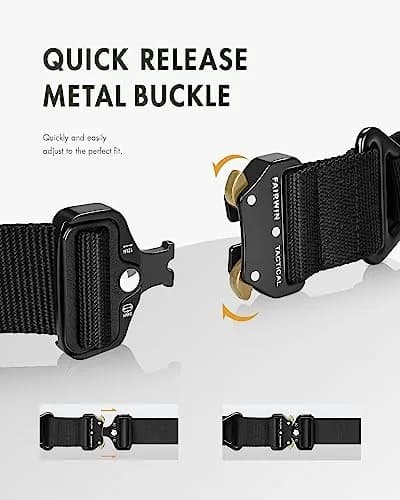 FAIRWIN Men's Tactical Belt 1.5" (3.8cm) Width, 53" (135cm) Length | Heavy Duty Nylon Web Belt with Quick Release Buckle thumbnail 2