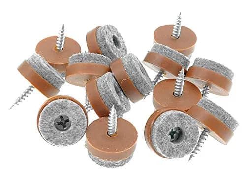ALIMITOPIA Screw-on Furniture Felt Pads 24mm (0.95") Brown | Protects Hardwood Floors, Reduces Noise thumbnail 3