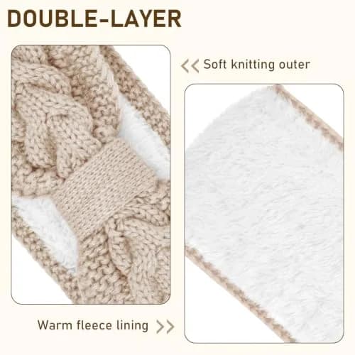 Chalier Winter Headbands for Women, Crochet Ear Warmer Headband, Mix B | Soft Stretchy Yarn, Trendy & Warm thumbnail 4