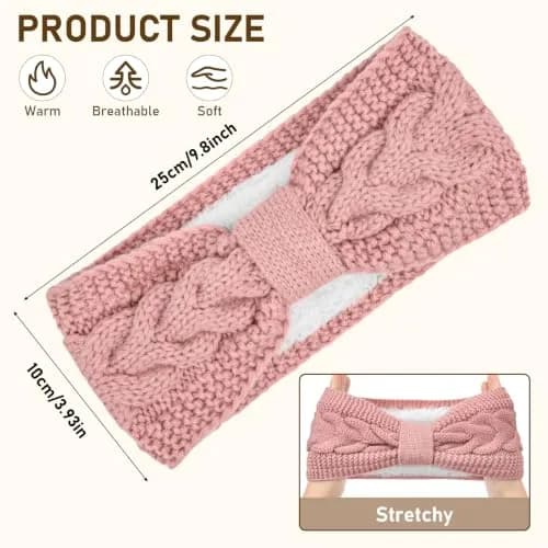 Chalier Winter Headbands for Women, Crochet Ear Warmer Headband, Mix B | Soft Stretchy Yarn, Trendy & Warm thumbnail 3