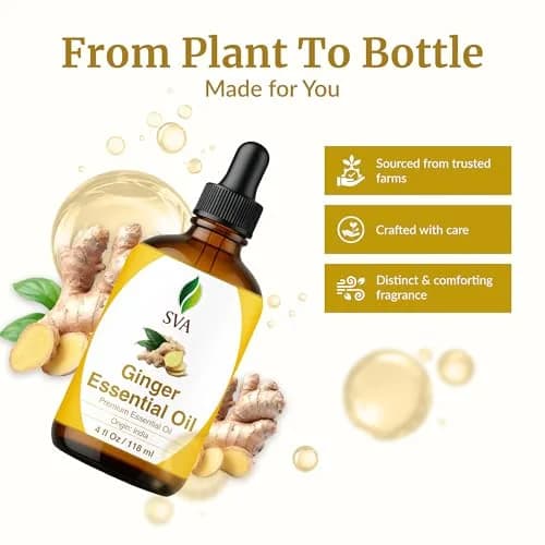 SVA ORGANICS Organic Ginger Essential Oil 4 Fl Oz (118 mL) - Single Bottle Pack thumbnail 4