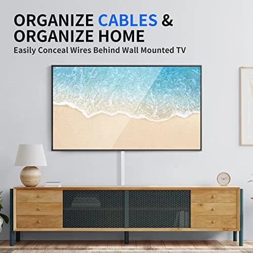 Delamu Cord Cover 142in | Paintable Cable Raceway for Wall Mount TV & Cords thumbnail 8