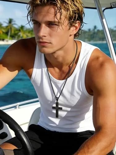 FaithHeart Cross Necklace for Men, Stainless Steel Pendant with Box Chain | Faith & Strength (70-120 chars) thumbnail 3