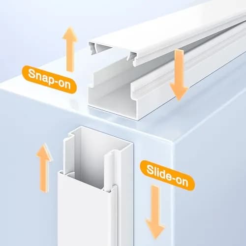 Delamu Cord Hider, 157in Wall Wire Cover for Cords, Cable Raceway Kit, White thumbnail 5