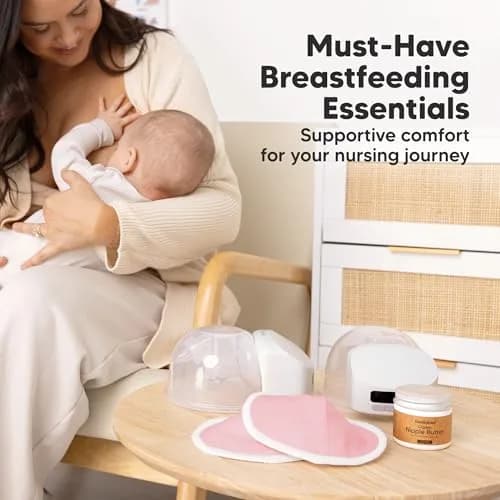 KeaBabies Organic Nursing Pads, 14 Washable Breast Pads, Wash Bag (Pastel Touch, L 5" / 12.7cm) | 3-Layer Absorbent Bamboo for Leak Protection thumbnail 9