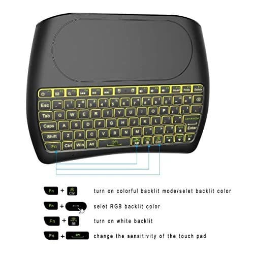 Dupad story D8 Mini Wireless Keyboard with Touchpad | Colorful Backlit, Handheld Remote, Wide Compatibility thumbnail 4