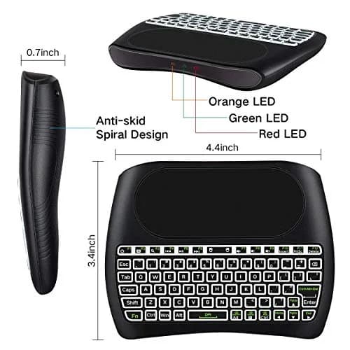 Dupad story D8 Mini Wireless Keyboard with Touchpad | Colorful Backlit, Handheld Remote, Wide Compatibility thumbnail 6