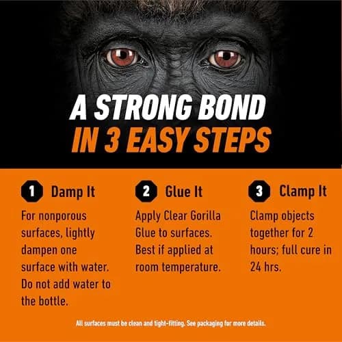 Gorilla Crystal Clear Glue, All Purpose, 5.75 oz Bottle | Strong, Discreet Bonding Solution thumbnail 6