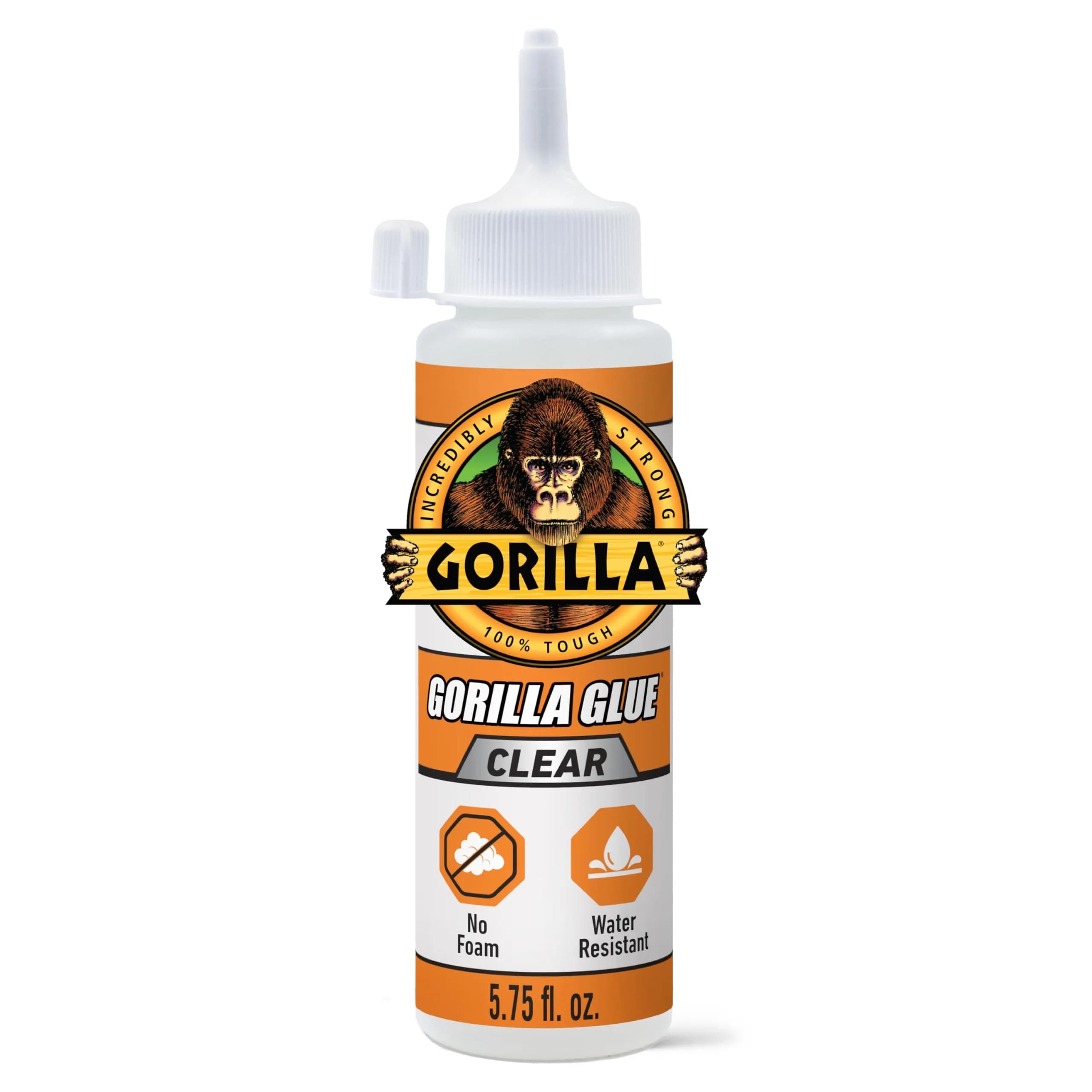 Gorilla Clear Glue, All Purpose, 1.75 oz Bottle | Crystal Clear, Water Resistant Bond — Bottle 5.75oz / Bottle
