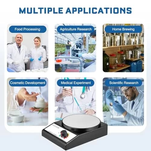 ANZESER Magnetic Stirrer Set with 4 Stir Bars & Retriever, 3000ml Capacity, 3000 RPM Speed | Corrosion-Resistant Aluminum Plate thumbnail 6