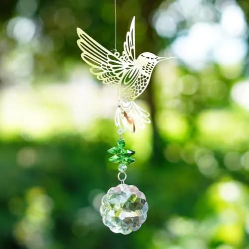 H&D HYALINE & DORA Crystal Hummingbird Flower Prism Window Suncatcher 41cm (16.1in) | Rainbow Maker Decor thumbnail 2
