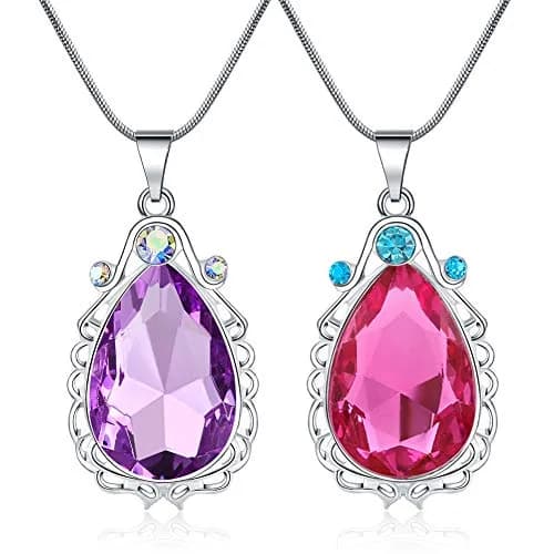 Vinjewelry Sofia the First Amulet and Elena Princess Necklace Twin Sister Teardrop Necklace Set (16-18 inches) thumbnail 1