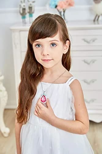 Vinjewelry Sofia the First Amulet and Elena Princess Necklace Twin Sister Teardrop Necklace Set (16-18 inches) thumbnail 5