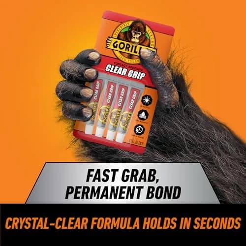 Gorilla Clear Grip Adhesive for Diamond Art & Jewelry 0.8 oz (0.2 fl oz Each) | Instant Clear Bond for Crafts & Repairs thumbnail 2