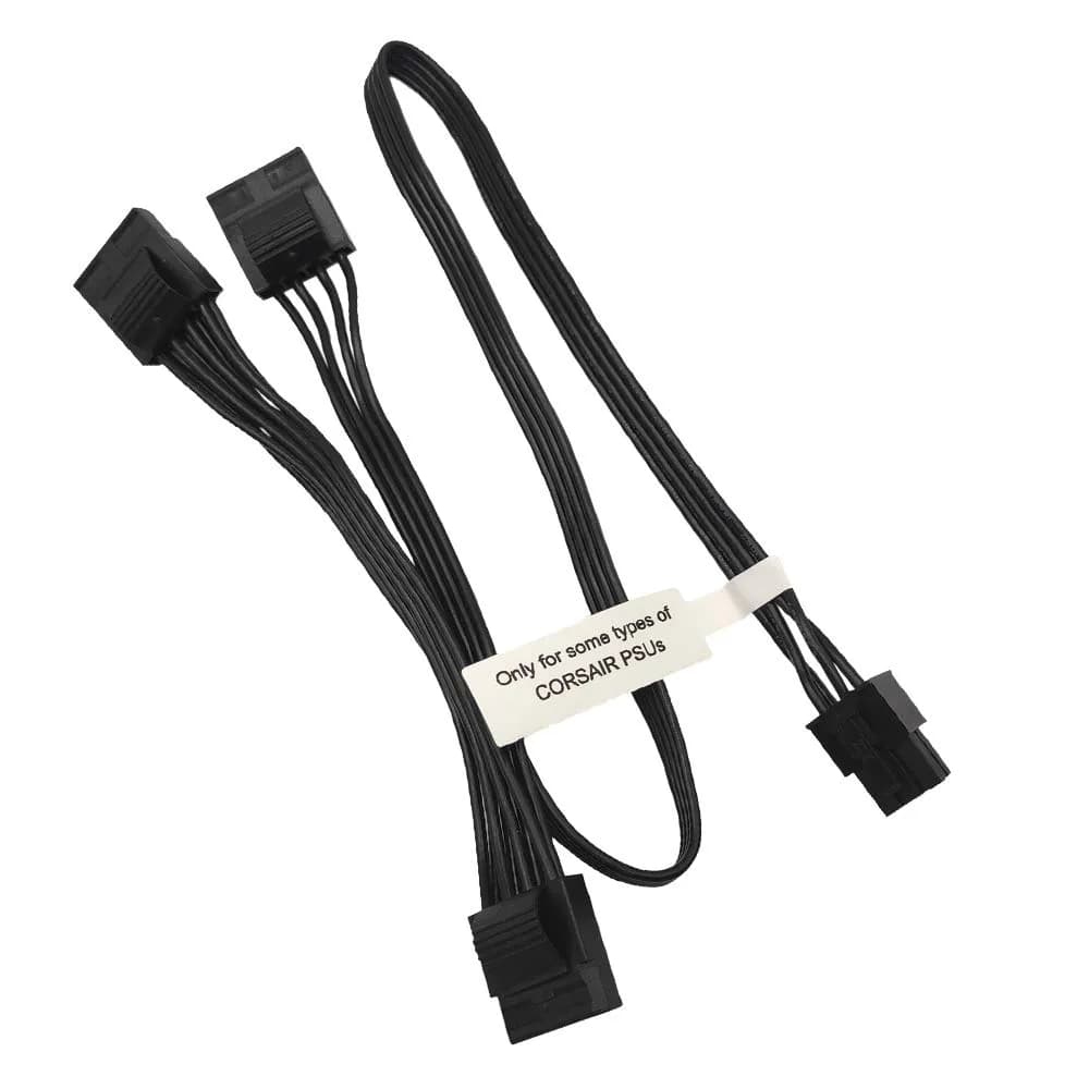 COMeap 6 Pin to 3x Molex Female Power Cable 50cm (20in) | Connects Corsair PSUs to Risers & Drives