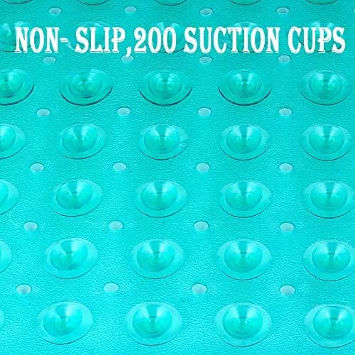 YINENN Bath and Shower Safety Mats 40x16 inch | Non Slip with Suction Cups for Bathroom, Extra Large, Machine Washable, Green thumbnail 3