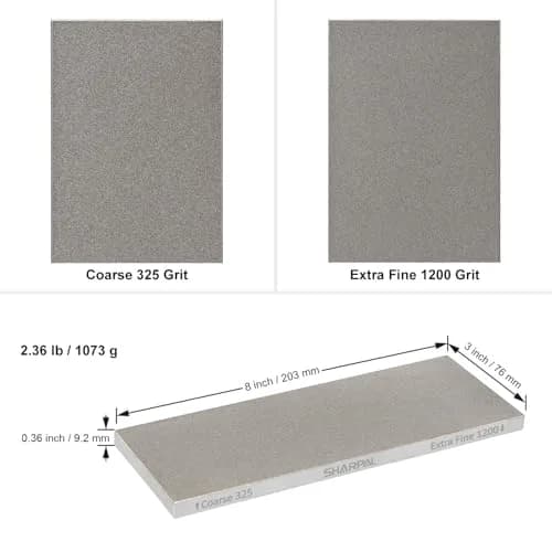 SHARPAL 162N Diamond Sharpening Stone 20.3 cm x 7.6 cm (8 in. x 3 in.) | Dual Grit Coarse 325 & Fine 1200 thumbnail 4