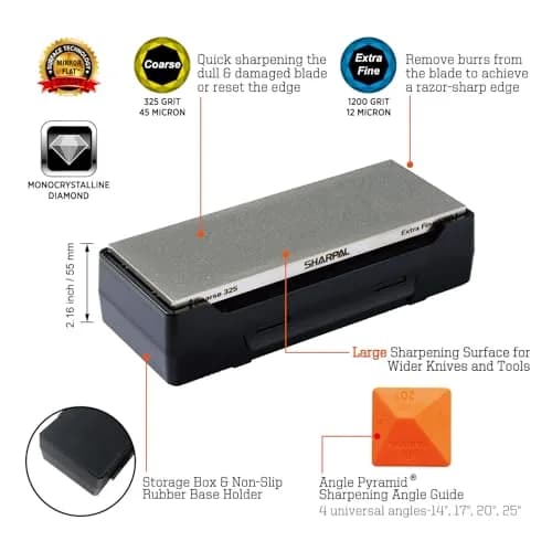 SHARPAL 162N Diamond Sharpening Stone 20.3 cm x 7.6 cm (8 in. x 3 in.) | Dual Grit Coarse 325 & Fine 1200 thumbnail 2
