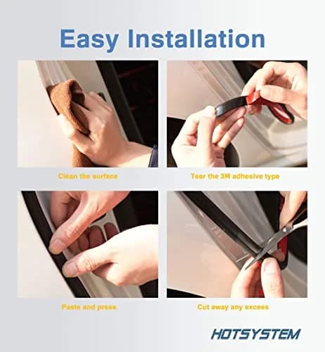 HOTSYSTEM D-Shape Door Rubber Seal Strip Weatherstrip 26.25ft | Self Adhesive Car & Truck Seal thumbnail 4