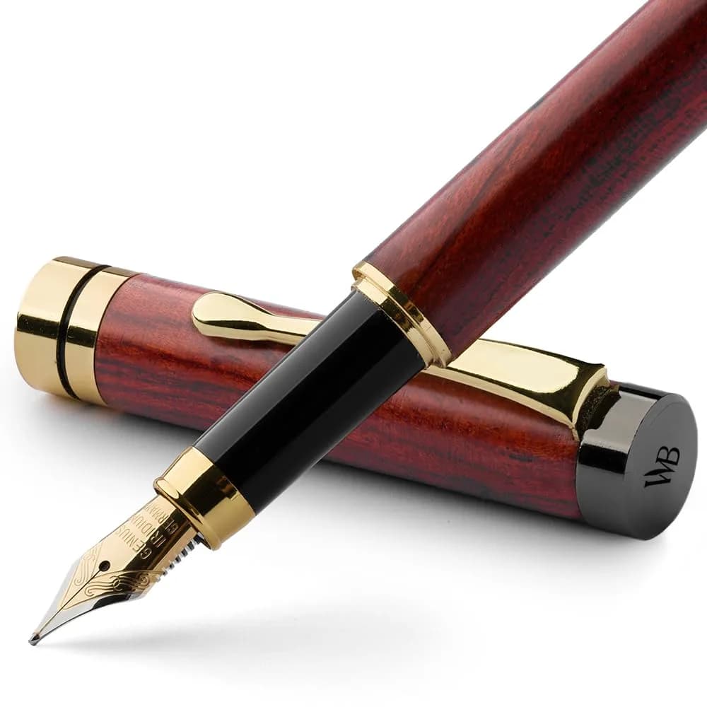 Wordsworth & Black Bamboo Wood Fountain Pen Set with Medium Nib | German Iridium Nib, Luxury Gift Box - main product image
