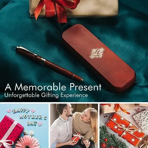 Wordsworth & Black Bamboo Wood Fountain Pen Set with Medium Nib | German Iridium Nib, Luxury Gift Box thumbnail 7