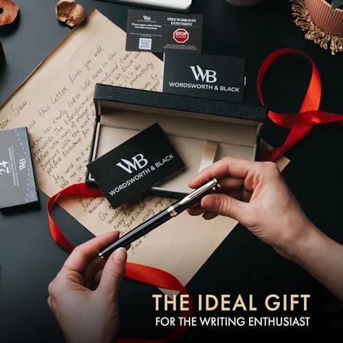 Wordsworth & Black Luxury Fountain Pen Set with Medium Nib, Black Gold | German Iridium Nib thumbnail 3