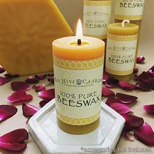 Bee Hive Candles 100% Pure Beeswax Pillar Candle (2" x 3" | Natural Honey Scent, 3-Pack) thumbnail 3
