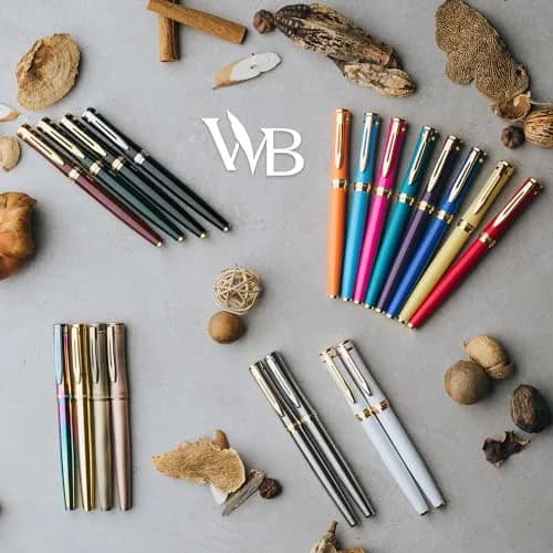 Wordsworth & Black Luxury Fountain Pen Set Medium Nib Black Chrome | German Iridium Nib, Brass Body, 24 Ink Cartridges, Leather Gift Box thumbnail 8