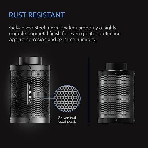 AC Infinity Air Carbon Filter 4" with Premium Australian Charcoal | 210 CFM Airflow for Grow Tents thumbnail 4